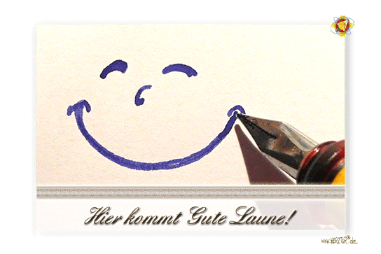 Gute Laune zeichnung -  lachender Smilie mit Füller