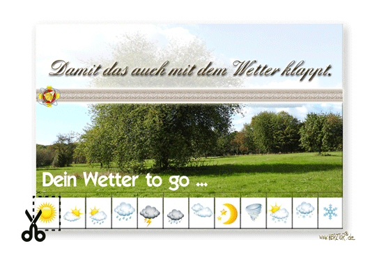 Dein Wetter to go, Postkarte von Herztor