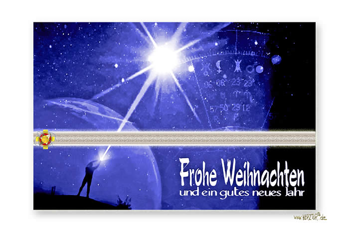 frohe Weihnachten Herztor Postkarte zum Wassermannzeitalter